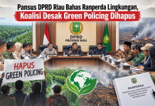 Pansus DPRD Riau Bahas Ranperda Lingkungan, Koalisi Desak Green Policing Dihapus